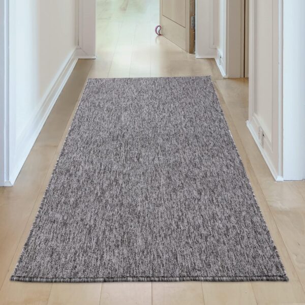 THE RUGS Low Pile Area Rugs – Modern Indoor Rugs for Living Room, Bedroom, Dining Room, Entryway – Non-Shedding (Grey, 60x110 cm) - Image 2