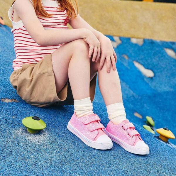 EUXTERPA Kids Trainers Boys Girls Easy Fasten Casual Sneakers Outdoor Shoes Walk Sport Canvas Pumps - Image 5