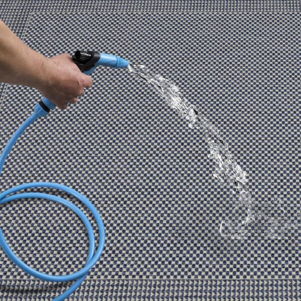 homeart Outdoor Rugs | Easy-Cleaning Indoor & Outdoor Area Rugs for Porch, Deck, Balcony, Garden, Picnic, Kitchen, Hallway | UV & Weather-Resistant Large Patio Rug Mats D.Blue Cream, 180 x 270 cm - Image 6