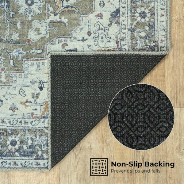 Arty Rugs Machine Washable Rug, 240x330cm, 75% Recycled Cotton, Short Pile, Non-Slip Backing, Non-Shedding, Area Rugs for Living Room, Bedroom, Kitchen, Hallway, Office, Sage - Image 3