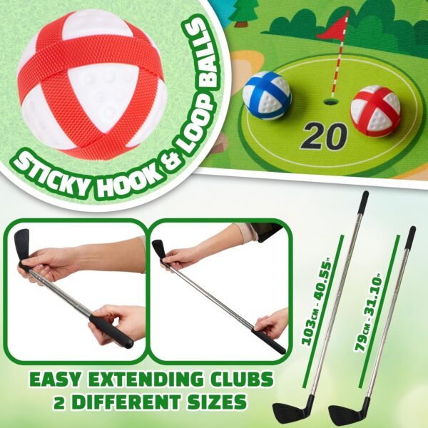 KreativeKraft Golf Set for Kids Adults Family Games Golf Balls Golf Accessories Kids Toys Indoor Outdoor Garden with Golf Mat Training Putting Practice - Image 4