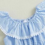 Baby Girl Romper Outfit Plaid Print with Headband Cute Romper Bodysuit Summer Newborn Clothes for Baby Girls 0-24 Months - Image 4