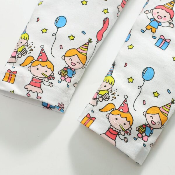 Girls Toddler Outfits Clothes Set Kids Cute Bunny Dancing Birthday Print Short Sleeve T-Shirt Tops Leggings Trousers 2 Piece Set Clothing Age 1-7 Years - Image 7