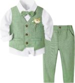 Volunboy Baby Boys 4-Piece Formal Suit, Toddler Waistcoat Wedding Party Birthday Dress Gentleman Suit