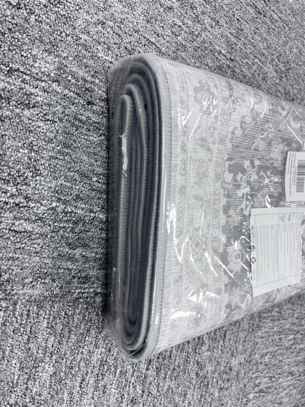 GENIMO Bohemian Rug 160x230cm Grey - Machine Washable Non-Slip Large Area Rug, Fade-Resistant Vintage Carpet for Living Room Bedroom | Non-Shedding Boho Design - Image 8