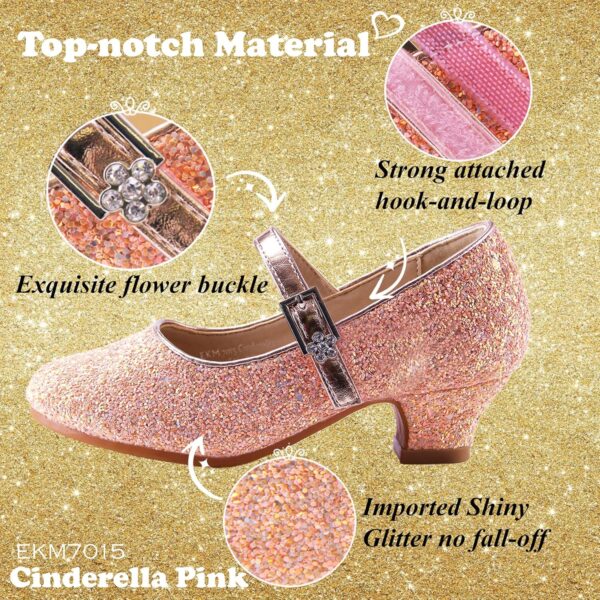 Princess Shoes Girls' Mary Jane Shoes - High Heel Girls Party Shoes - Wedding Party Girls Communion Shoes Ides Flower Girl Shoes - Versatile Flat Shoes - Image 5