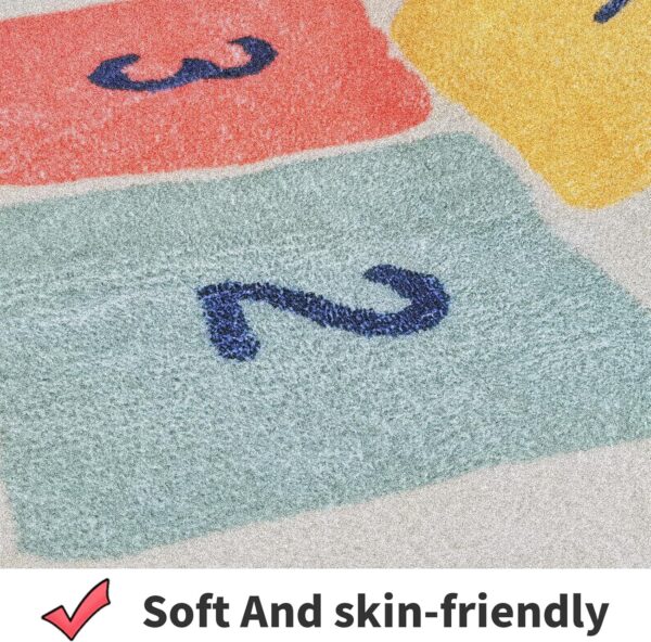 Rainbow Sky Hopscotch Game Rugs, Kids Bedrooms Rugs, Kids Play Mat Soft Floor Carpet for Bedroom Playroom Nursery,Great Gift for Girls & Boys (Rainbow Hopscotch, 120 * 170 CM) - Image 5