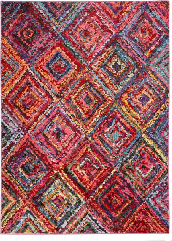 Carnaval Modern Rug for Living Room Bedroom Kitchen Bright Multi Coloured Geometric Rug CAR105 Multi Medium 120x170 cm (4'x5'6") - Image 3