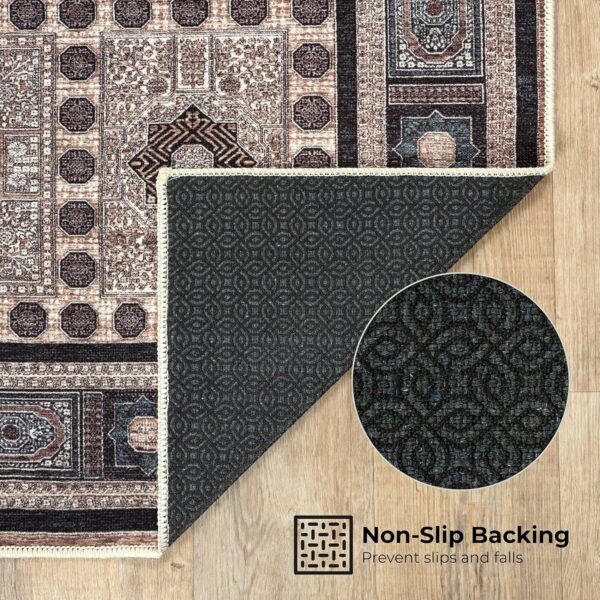 Arty Rugs Machine Washable Rug, 240x330cm, 75% Recycled Cotton, Short Pile, Non-Slip Backing, Non-Shedding, Area Rugs for Living Room, Bedroom, Kitchen, Hallway, Office, Beige & Indigo Blue - Image 3