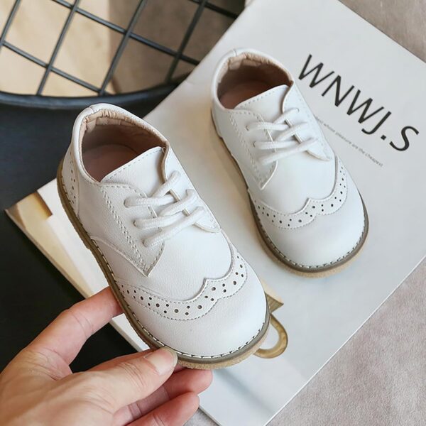 Toddler Boys Girls Dress Shoes Little Kid Oxford Shoes Wedding Church Dress Shoes PU Leather Lace Up School Uniform Loafer Flats - Image 3