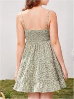 GORGLITTER Girl's Floral A Line Ruffle Cami Mini Dress Ruched Smocked Beach Vacation Sundress - Image 2