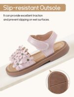 Ausing Toddler Little Girls Flower Open-Toe Flat Dress Sandals Summer Casual Shoes Elegant Princess Flat Sandals Kids Sandals - Image 3