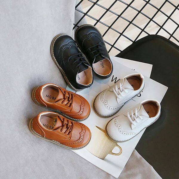 Toddler Boys Girls Dress Shoes Little Kid Oxford Shoes Wedding Church Dress Shoes PU Leather Lace Up School Uniform Loafer Flats - Image 6