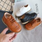 WOFANLULY Toddler Boys Girls Dress Shoes Little Kid Oxford Shoes Wedding Church Dress Shoes PU Leather Lace Up School Uniform Loafer Flats - Image 5