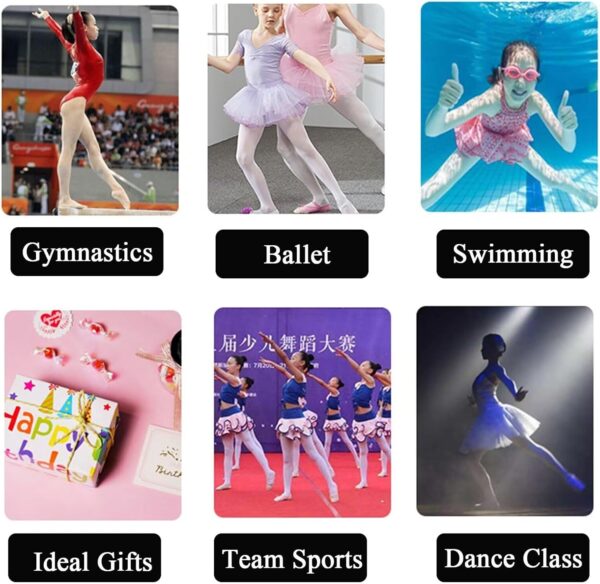 Gymnastics Leotards for Girls Kids Long Sleeve Gymnastics Outfit Set with Dance Shorts and Hairband Toddler Athletic Ballet Bodysuit 5-13 Years - Image 6