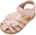 DREAM PAIRS Girls Closed-Toe Flower Summer Dress Sandals Shoes Toddler/Little Kid