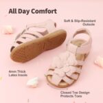 DREAM PAIRS Girls Closed-Toe Flower Summer Dress Sandals Shoes Toddler/Little Kid - Image 4