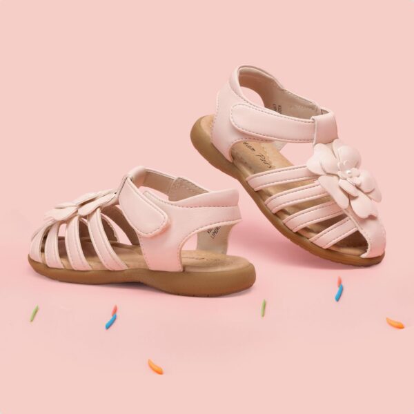 DREAM PAIRS Girls Closed-Toe Flower Summer Dress Sandals Shoes Toddler/Little Kid - Image 6