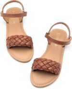 DREAM PAIRS Girls Sandals Classic Open Toe Braided Flat Sandals Summer Dress Shoes for Little Kid/Big Kid - Image 5