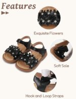 Toddler Little Girls Flower Open-Toe Flat Dress Sandals Summer Casual Shoes Elegant Princess Flat Sandals Kids Sandals - Image 2