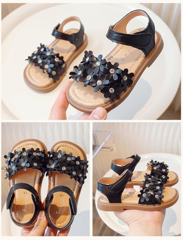 Toddler Little Girls Flower Open-Toe Flat Dress Sandals Summer Casual Shoes Elegant Princess Flat Sandals Kids Sandals - Image 4