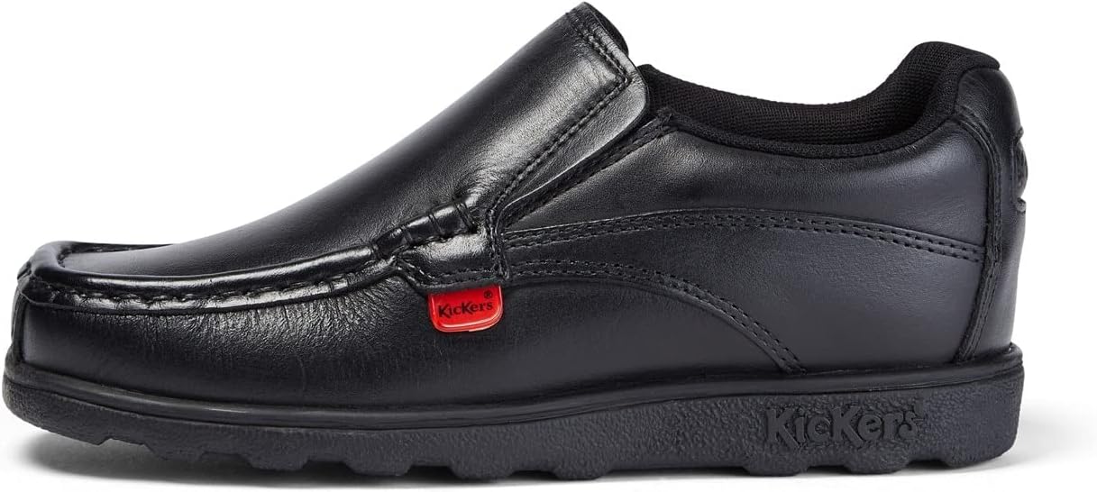 1747009189_61wGKIei9wL._AC_SL1425_.jpg Kickers Boy's Fragma Slip on Moc Toe Comfortable Leather Shoes, Black - Image 1