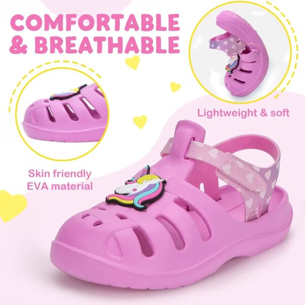 FUNCOO PLUS Boys Girls Sandals Closed Toe Outdoor Sandals Lightweight EVA Sandals Easy Fasten Summer Beach Shoes - Image 2