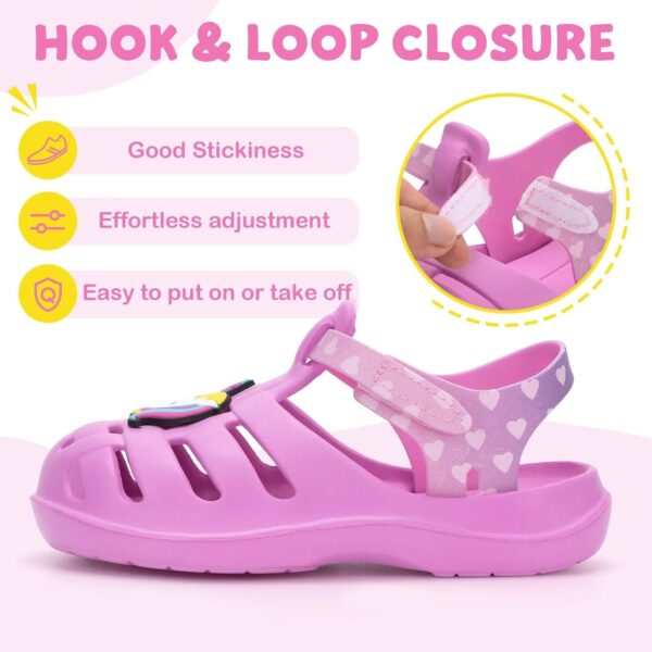 FUNCOO PLUS Boys Girls Sandals Closed Toe Outdoor Sandals Lightweight EVA Sandals Easy Fasten Summer Beach Shoes - Image 3
