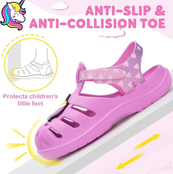 FUNCOO PLUS Boys Girls Sandals Closed Toe Outdoor Sandals Lightweight EVA Sandals Easy Fasten Summer Beach Shoes - Image 4