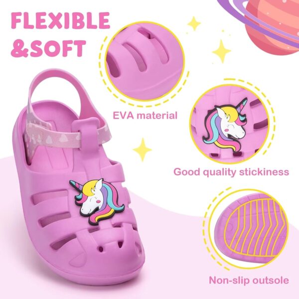 FUNCOO PLUS Boys Girls Sandals Closed Toe Outdoor Sandals Lightweight EVA Sandals Easy Fasten Summer Beach Shoes - Image 5