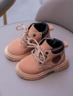 Boys Girls Ankle Boots Toddler Construction Boots Kids School Boots Wedding Dress Lace Up Shoes Winter Snow Shoes - Image 6