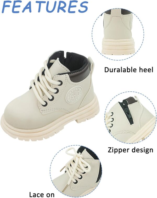 Boys Girls Ankle Boots Toddler Construction Boots Kids School Boots Wedding Dress Lace Up Shoes Winter Snow Shoes - Image 2
