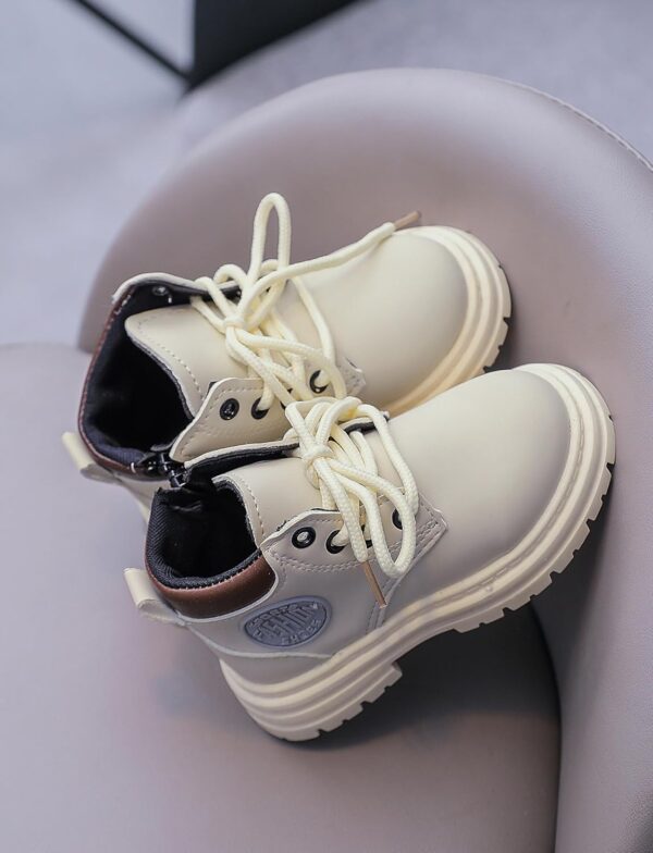Boys Girls Ankle Boots Toddler Construction Boots Kids School Boots Wedding Dress Lace Up Shoes Winter Snow Shoes - Image 3