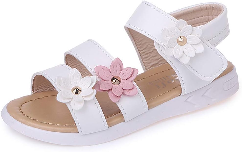 1747676185_513ATWl5RDL._AC_SL1111_.jpg Girls Sandals with Pearls Flowers Leather Shoes Sandals for Little Girls - Image 1