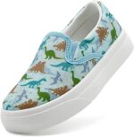 maxvinci Kids Slip On Canvas Shoes Girls Boys Casual Trainers Breathable Flat Sneakers Pumps Plimsoles with Cartoon Pattern Print