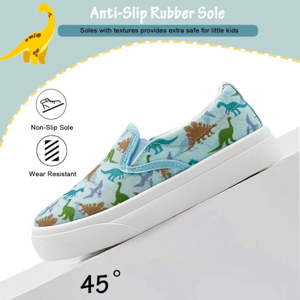 maxvinci Kids Slip On Canvas Shoes Girls Boys Casual Trainers Breathable Flat Sneakers Pumps Plimsoles with Cartoon Pattern Print - Image 3
