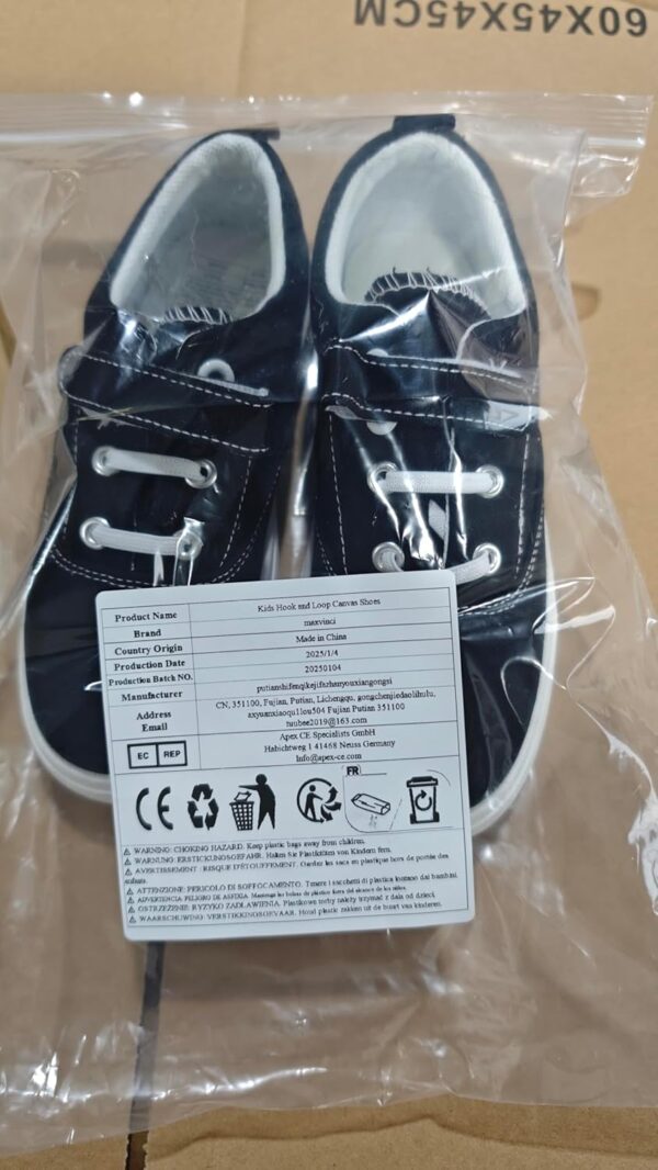 maxvinci Girls Boys Trainers Kids Canvas Shoes Easy Fasten Toddler Lightweight Plimsolls Breathable Pumps Non-Slip Casual Shoes with Hook and Loop - Image 7