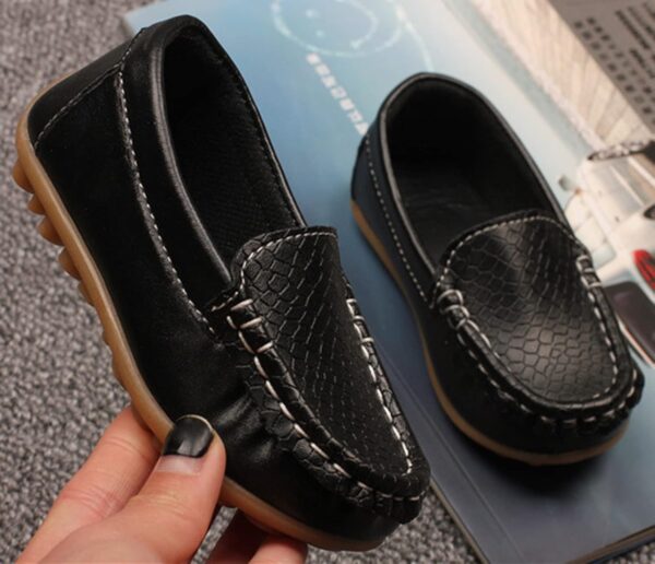 Yeeteepot Kids Leather Loafers Boys Girls Slip On Moccasins Anti-Slip Boat Shoes Casual Dress Shoes Flat Breathable Oxford Shoes - Image 7