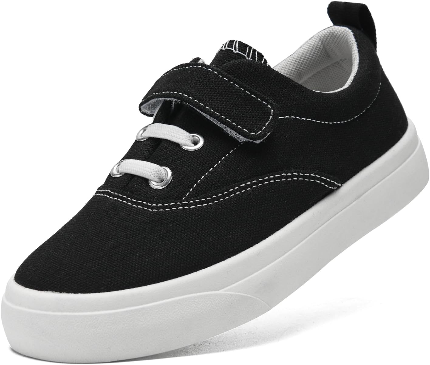 1748050936_61D8vYbF4vL._AC_SL1500_.jpg maxvinci Girls Boys Trainers Kids Canvas Shoes Easy Fasten Toddler Lightweight Plimsolls Breathable Pumps Non-Slip Casual Shoes with Hook and Loop - Image 1