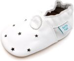 Dotty Fish Soft Leather Baby and Toddler Barefoot Shoes for Boys. Non-Slip Suede Soles. 0-6 Months - 4-5 Years