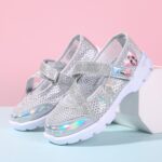 Unitysow Girl Sandals Glitter Princess Shoes Flat Walking Sandals Comfort Mary Jane Birthday Party Dance Shoes for Little Kid/Big Kid - Image 4