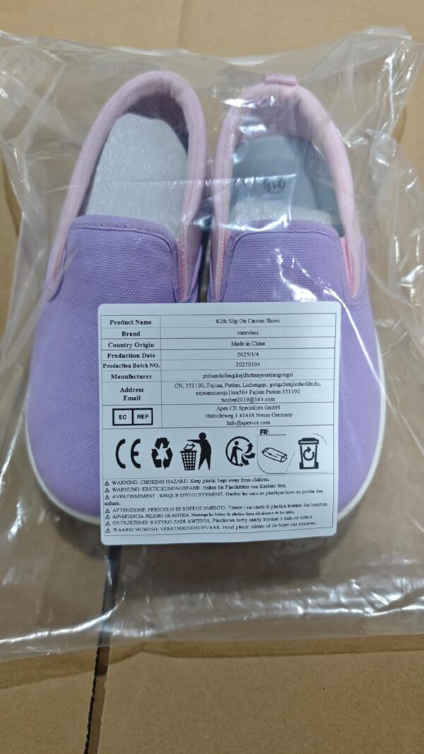maxvinci Kids Canvas Shoes Girls Boys Barefoot Sneaker Slip On Breathable Casual Trainers Pumps Plimsoles for Little Kid/Big Kid - Image 8