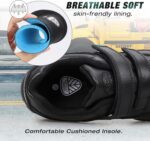 UOVO Boys School Shoes Kids Water Resistant Black Boots Hiking Shoes Mid-Calf Sneakers Walking Boots Children Trekking Footwear Size 8.5 UK Toddler to 7.5 UK Big/Older Kids Teenager - Image 3