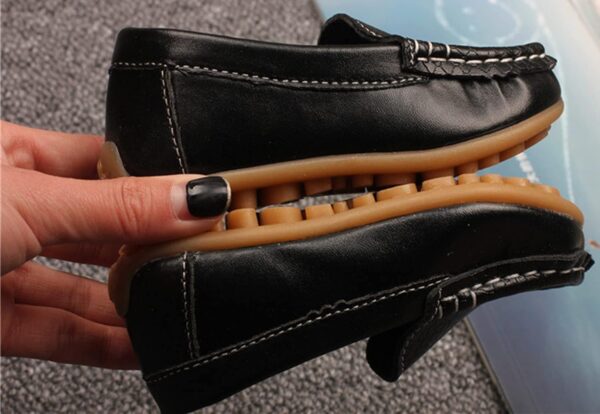 Yeeteepot Kids Leather Loafers Boys Girls Slip On Moccasins Anti-Slip Boat Shoes Casual Dress Shoes Flat Breathable Oxford Shoes - Image 6