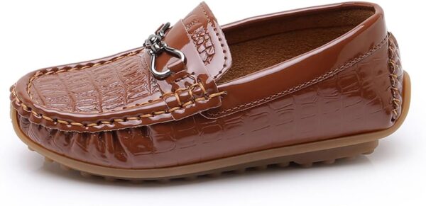 RVROVIC Kids Girls Boys Slip-on Loafers Oxford PU Leather Flats Shoes Casual Moccasin Shoes for Toddler Kid - Image 6