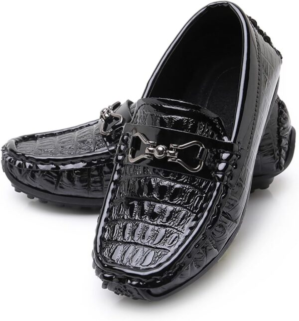 RVROVIC Kids Girls Boys Slip-on Loafers Oxford PU Leather Flats Shoes Casual Moccasin Shoes for Toddler Kid - Image 3