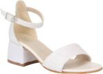 SIRRI Girls Ankle-Strap Shoes, Block Heels Sandals with Glitter for Special Occasion