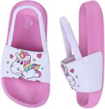 Girls Flip Flops Boys Summer Slippers Kids Glitter Sliders Beach Bathroom Pool Cute Sandals Toddlers Home Shower Shoes Lightweight Non-slip Little Girls Sequins Slides for Indoor Outdoor