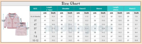 Mud Kingdom Girls Outfit Cable Knit Button Down Sweater Cardigan A-line Skirt Plaid 2-Piece Set - Image 8