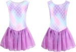 Gymnastics Leotards for Girls Dancewear - Sleeveless Gradient Color Diamond Leotard Dancing Ballet Gymnastics Athletic Leotard Gift for 5-12 Years Girls - Image 4